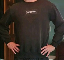 Supreme Sweatshirt Box Logo Adult XXL Fits like Men's M/L USA MADE Retro Black