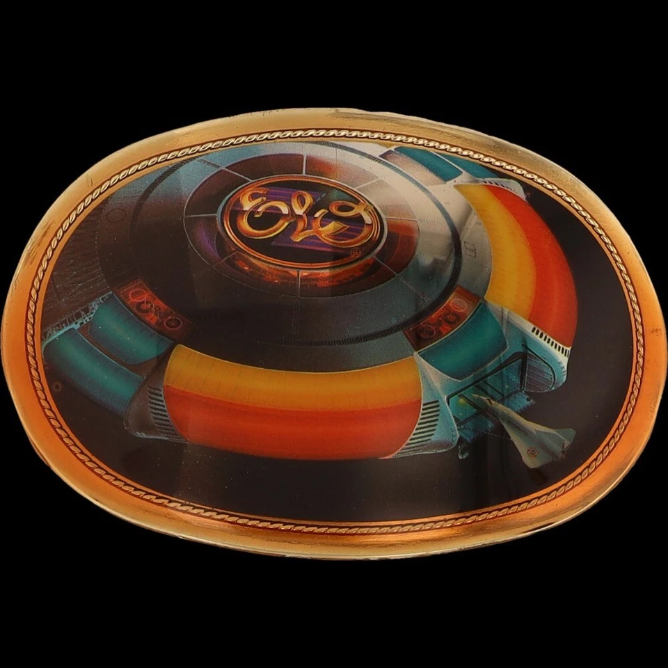 NOS 电灯管弦乐队 ELO Aucoin Pacifica 摇滚乐队 70 年代复古皮带扣 — 第 3/4 张图片