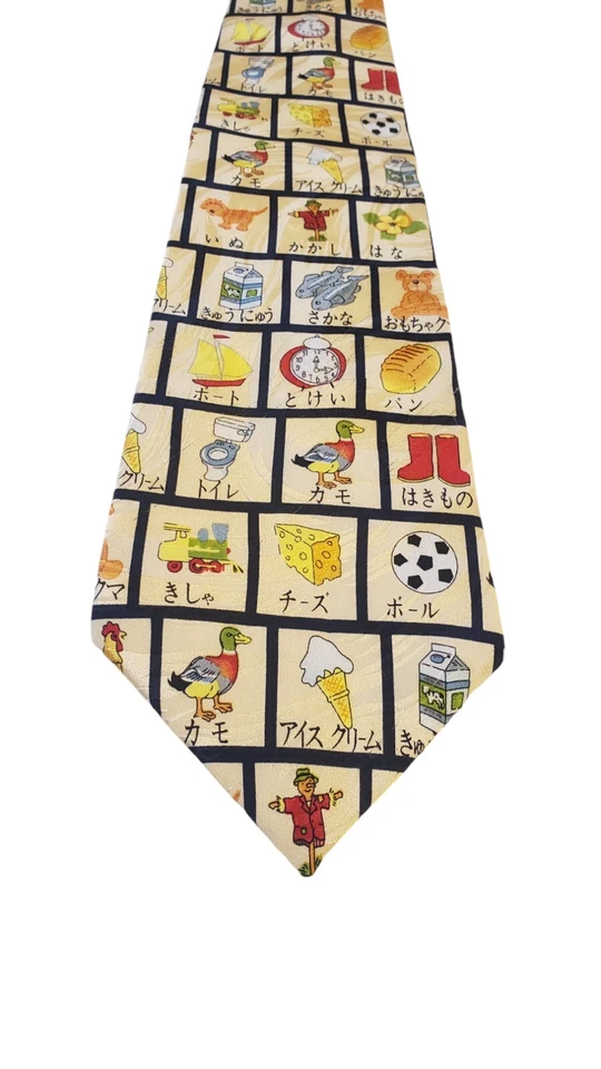 Corbata de seda multicolor para oficina de negocios artefactos de museo Queso do Pato para hombre Foto 2 de 4