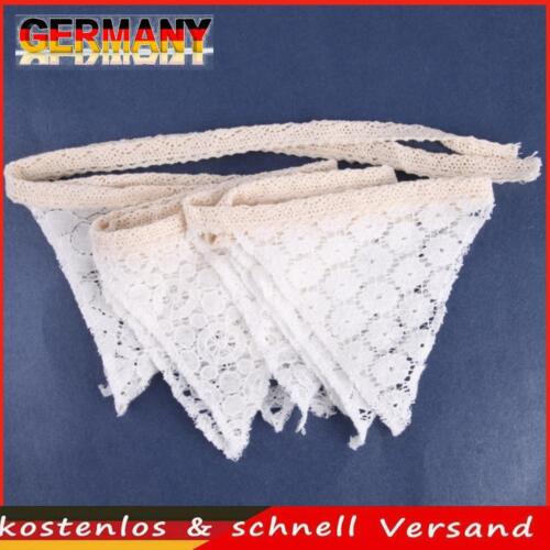 10pcs/string Lace Flag Pendant 98inch Wedding Bunting Ornaments Parties Supplies - Afbeelding 1 van 5