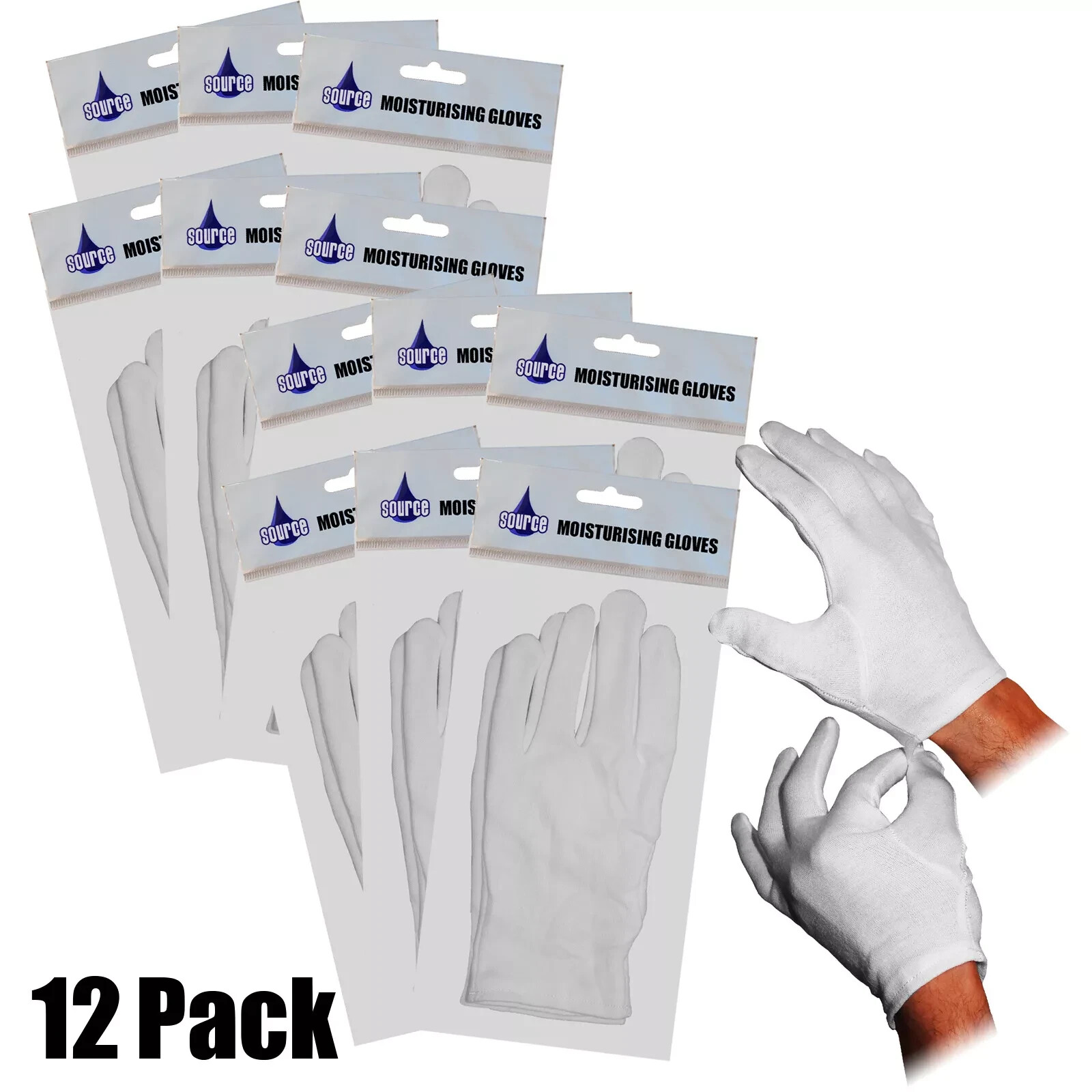 12 Pack Source Healthcare Beauty Hand Cream Retaining Skin Moisturising Gloves
