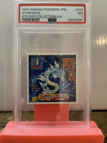 PSA 7 1997 AMADA POKEMON JAPANESE GYARADOS STICKER COLLECTION KAI #333