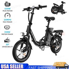 630W Ebike 16" Folding Electric Bike 25MPH Adults Commuting Electric Bicycles