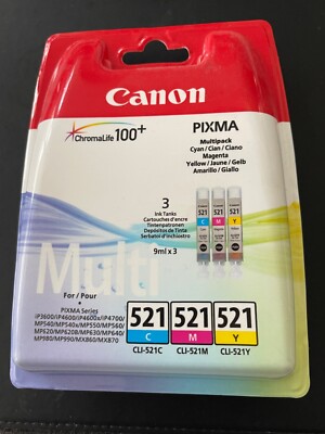 Canon CLI-521 / 2934B010 / 2934B011 Tinten Sparset cyan, magenta, gelb (3 Stück)