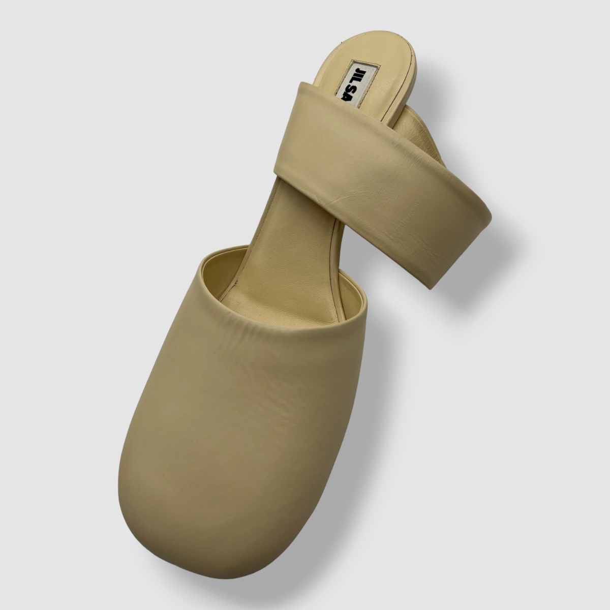 【最終値下】JIL SANDER イエローサンダル $680 Jil Sander Women's Yellow Leather Heeled Mule Slide Sandal