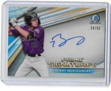 Benny Montgomery 2022 Bowman Chrome Prime Signatures Autograph GOLD REF 34/50