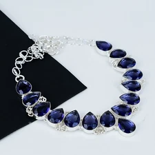 Tanzanite Gemstone Handmade 925 Sterling Silver Necklace Jewelry For Gift