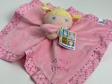 NWT Garanimals Pink My Best Friend Blonde Baby Doll Plush Dots Security Blanket