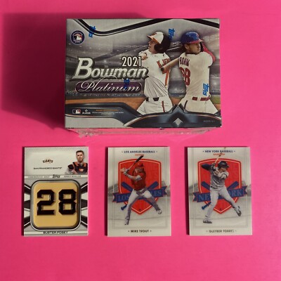   2021 Bowman Platinum Blaster + 3 Commemorative Cards Trout Posey   