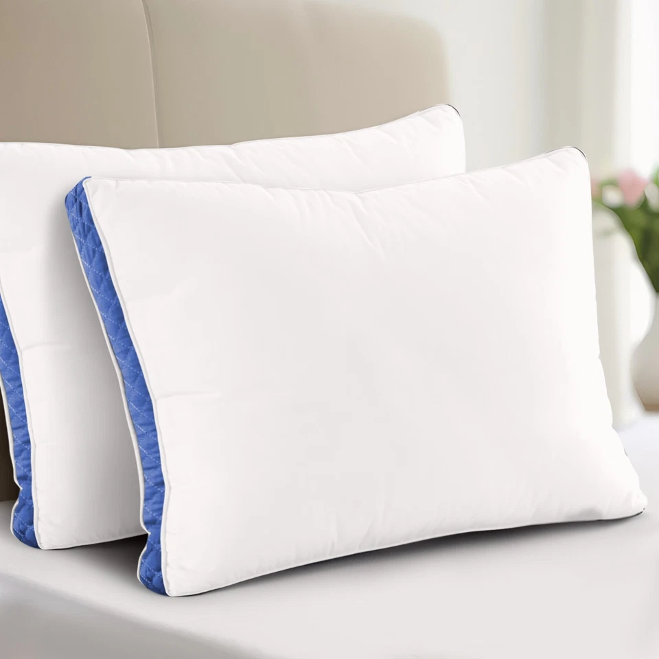 Pack de 2 Almohadas de Cama Acolchadas Calidad Hotel Plumón Almohada Refuerzada Alternativa