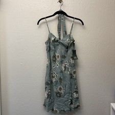 Wild Fable Green Blue Floral Midi Dress XXS