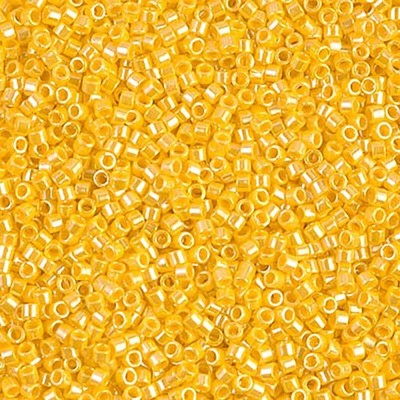 11/0 Miyuki Delica Beads DB1562 (7.2g), Opaque Canary Yellow Luster Glass