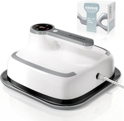 10''x10'' Heat Press Machine for T-Shirts, Fast Heating with Timer & Auto Shut-Off
