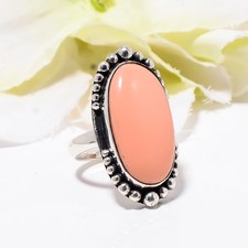 Pink Opal 925 Sterling Silver Ring, Christmas Gift, Elegant Ring, Gift for her
