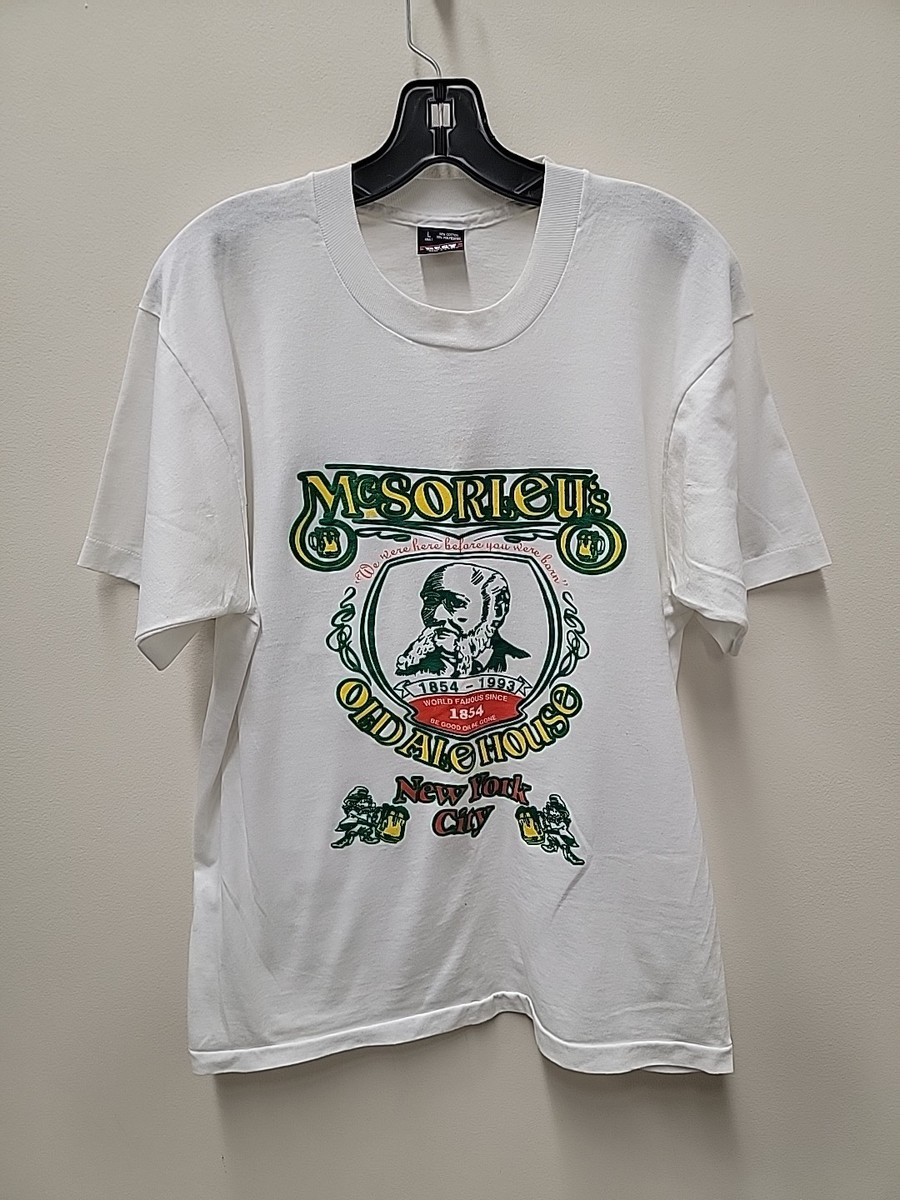 Vintage McSorley's Old Ale House NYC Shirt Mens L White T-Shirt