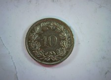 Switzerland 1975 10 Rappen Swiss Rappen (Helvetia head / wreath) Coin