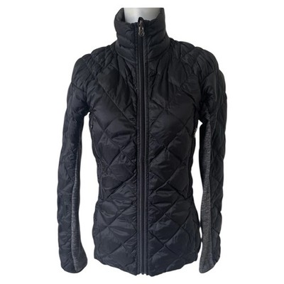 Lululemon Run Turn Around Down Jacket Reversible Size 4 Black Gray
