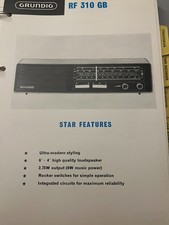 GRUNDIG RF310 GB SPEC SHEET RARE SHACK WALL ART