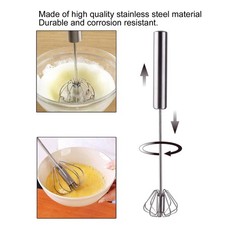 Egg Beater SemiAutomatic Stainless Steel Small Egg Whisk Hand Mixer For Kitchen