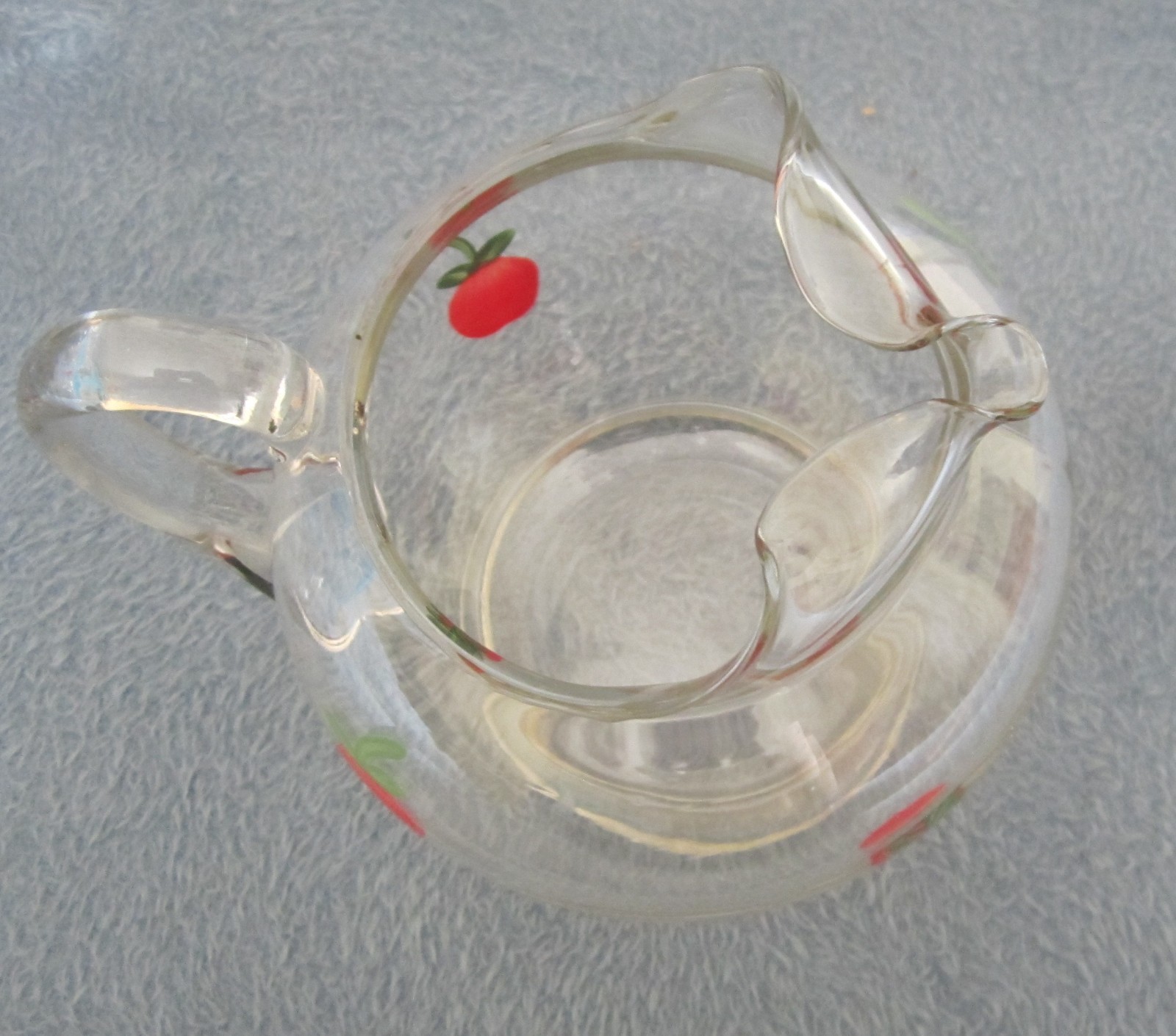 Apple/Cherry? Pitcher & 4 Juice Glasses Home Decor Hand Painted? | eBay