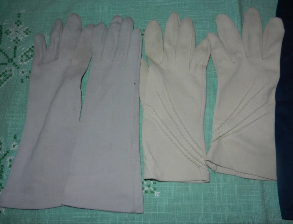 Lote De Colección De Guantes Damas Azul, Lavanda, Beige Foto 2 de 4