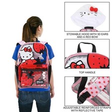 Hello Kitty Strawberry Clear Hooded Backpack