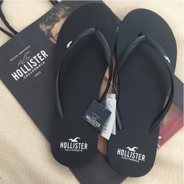 Women Hollister Co. Flip Flops Black 39