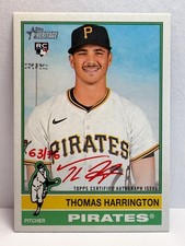 2025 Topps Heritage High Real One Red Autograph Thomas Harrington RC #63/76