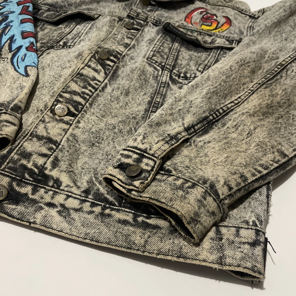 Chaqueta vaquera vintage SLICK - PUNK Rock SKATER STREETWEAR - Necesita limpieza Foto 3 de 4
