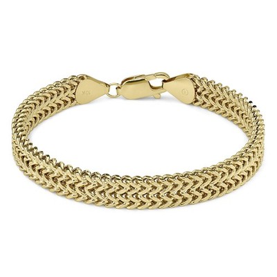 10 Karat Gold Double Franco Gliederarmband (hohl)
