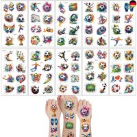 20 BläTter Fussball Tattoos, TemporäRe Tattoos FüR Kinder, Kinder Tattoo Set, Gr