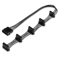 4 Pin IDE Molex Power Splitter Extension Cable 40cm/15.7in - 1 to 5 D-Type ...