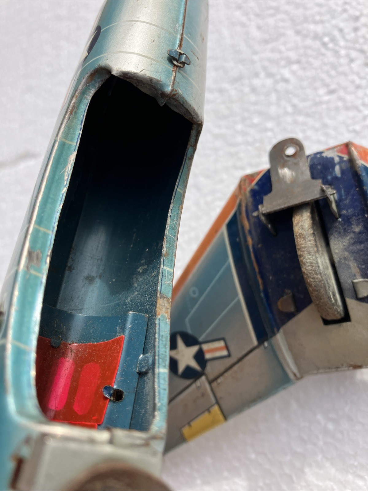 Vintage Japan Y" DEMON MCDONNELL U.S. NAVY 25017 TIN TOY FRICTION PLANE Litho