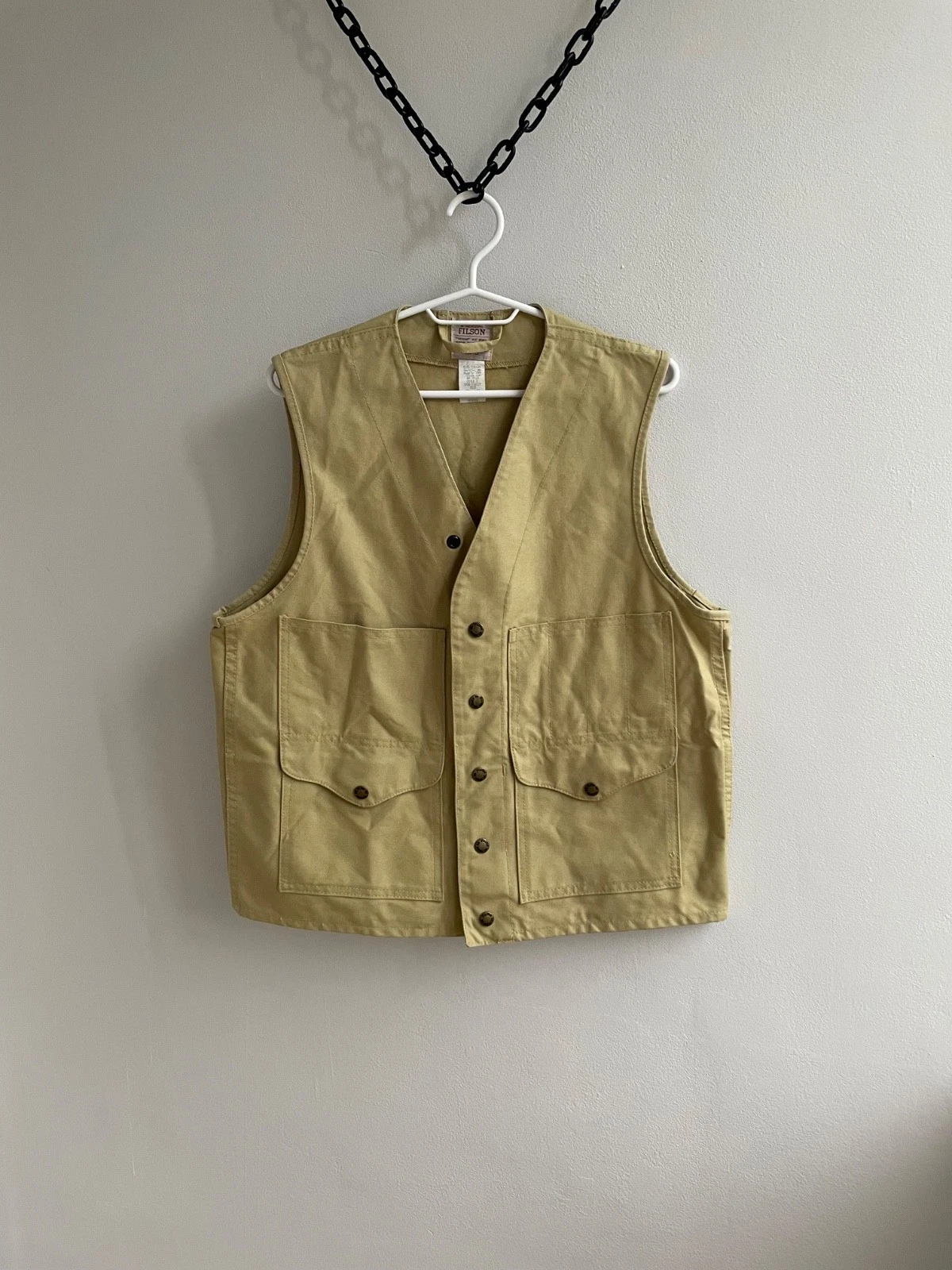 Vintage Filson Tin Cloth Cruiser Work Vest Made in USA Sz 38 M-L