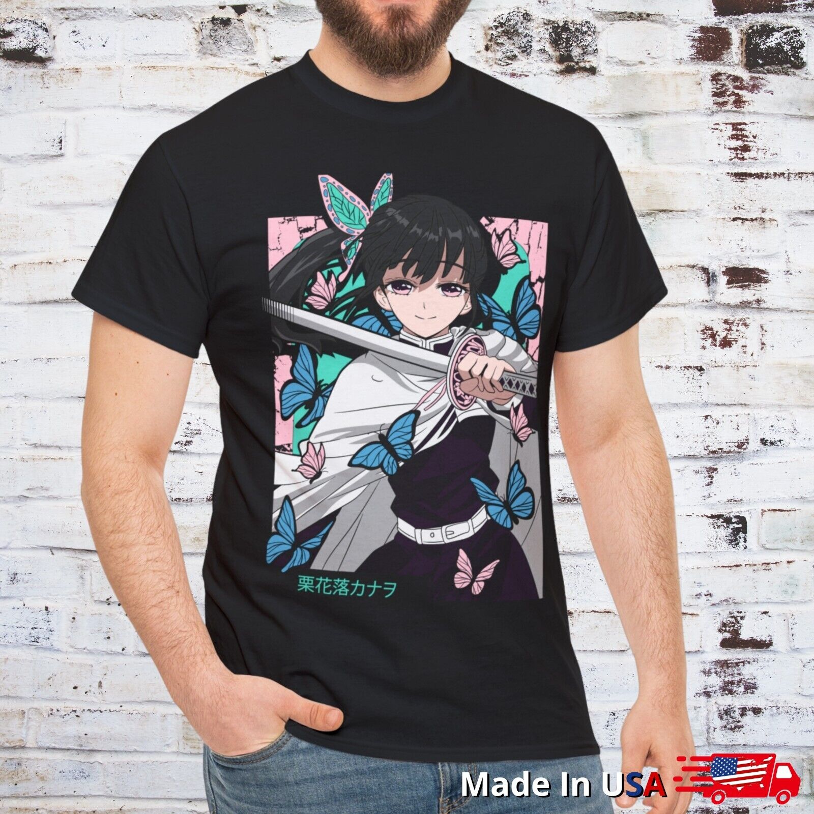 Hot Anime Demon Slayer Cosplay Kochou Shinobu Tsuyuri Kanawo T-Shirt Kids T- Shirt