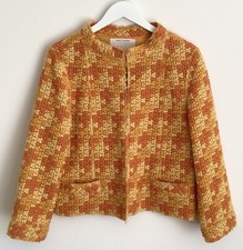 Marc Jacobs Jacket Uk Size 10 Knit Yellow Orange Wool-silk Retro