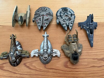 2004 Star Wars Titanium Vehicles Slave 1 Millennium Falcon