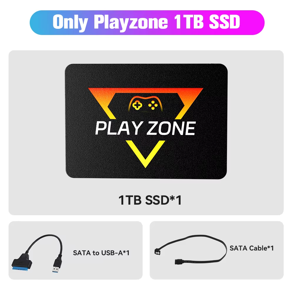 Playzone 1TB SSD Game Drive – Preloaded 3 Systems, 16,000+ Games