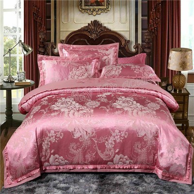 Luxury Silk Satin Bedding Sets Queen King Size Cotton Bed Bedlinen Linge