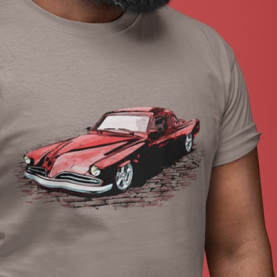 Classic Car Shirt featuring a Red 53 Studebaker Commander, 1953 Stude