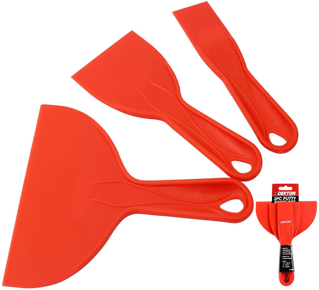 3x Set Filler Putty Applicator Plastic Spreader Car Van Body Repair Diy Plastic