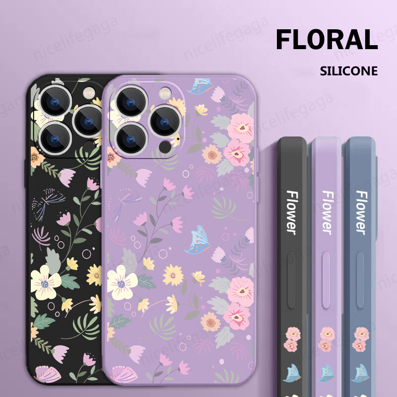 Mobile Phone Case For iPhone 15 Pro Max 14 13 12 11 X XS XR Flower Slim Protection Case