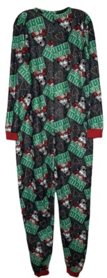 Mens Wembley ''Ladies Man'' Santa Funsie One Piece  Flannel Pajamas Red S/M  
