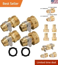 Complete Garden Hose Repair Connector Set with Extra Washers - Metal Clamps