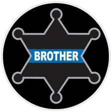 Law Enforcement Thin Blue Line Brother Sheriff Badge Bumper Sticker Decal 5"