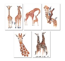 10 Assorted All Occasion Note Cards Blank Greeting Cards w/Envelopes Giraffes