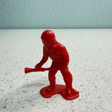 Vintage 1960's Red Plastic Firefighter Radiation Suit Spaceman Toy Figure
