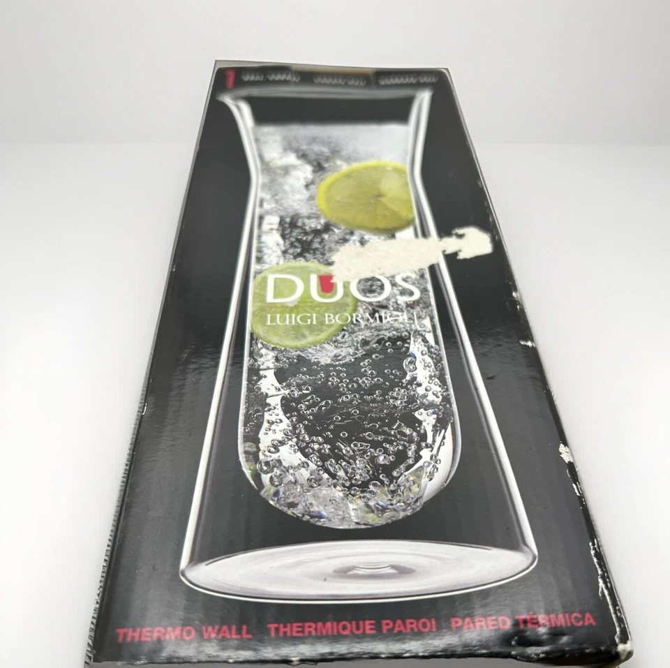Luigi Bormioli Duos Thermo Wall Clear Glass Pitcher 32oz New In Box Hot Cold - Image 2 of 4
