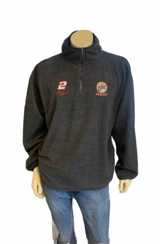 CHASE Authentics Rusty Wallace 1/4 Zip Gray FLEECE Pullover L  NASCAR - Picture 1 of 8