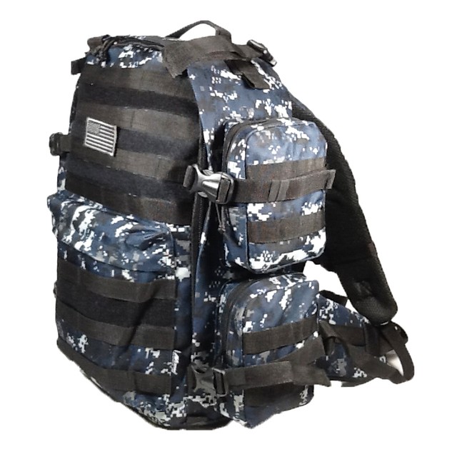 blue digital camo backpack